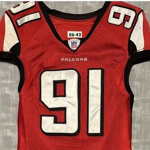 Vintage Reebok NFL Atlanta Falcons Paul Carrington Game Used Football Jersey.